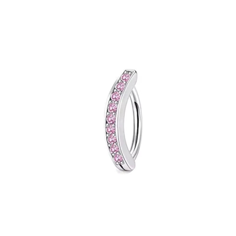 1PCS Pink Crown Belly Button Rings Jewelry Stainless Steel Heart Navel Piercing Barbell Crystal Cute Belly Rings for Women Girls