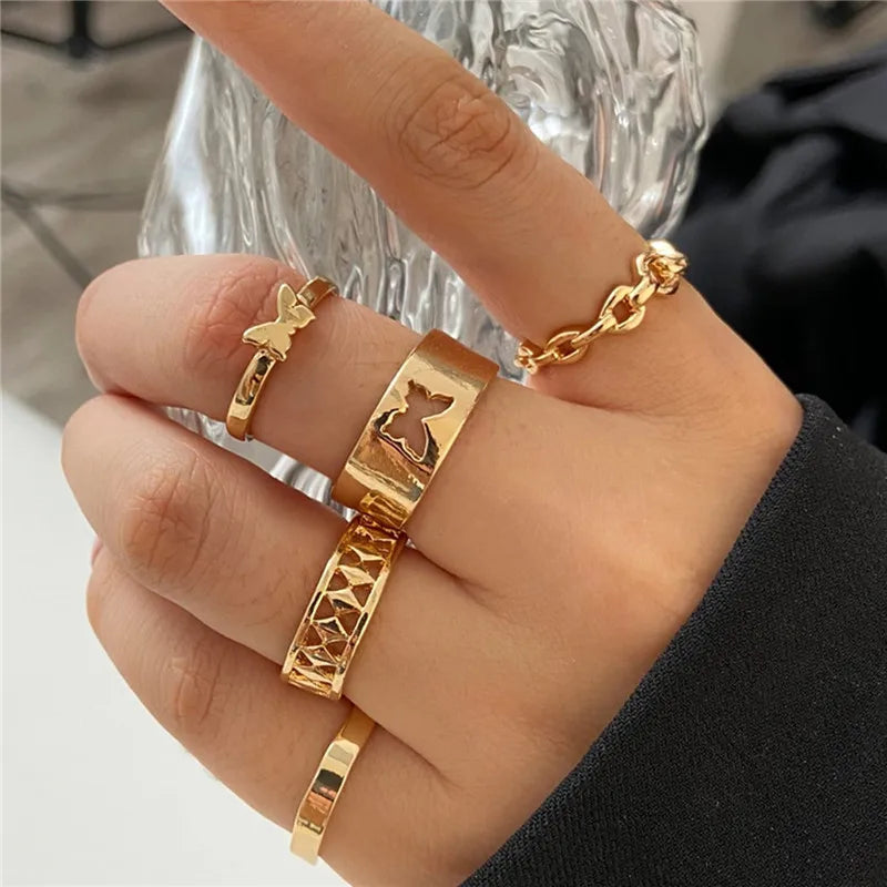 Silver Color Crystal Rings Set for Women, Cubic Zirconia Moon Arrow Flower Heart Finger Wedding Rings, Female Fashion Jewelry