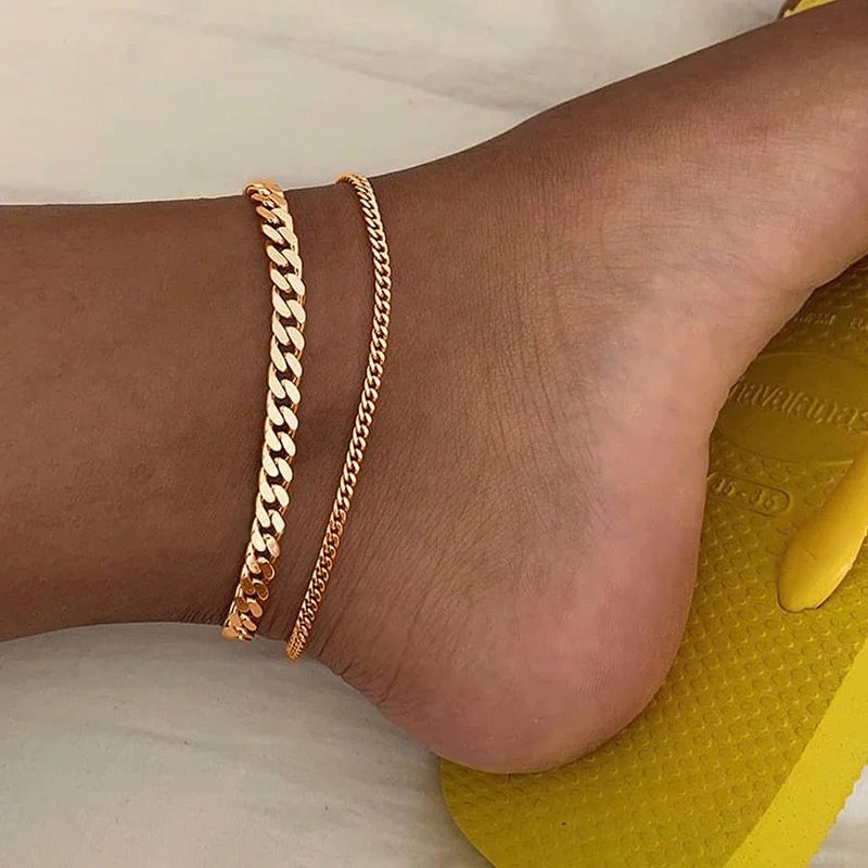 7Pc/Set Bohemian Rice Beads Starfish Pendant Anklet Set Fashion Summer Beach Sea Shell Multilayer Ankle Bracelet on Foot Jewelry